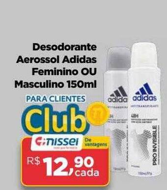 Farmácias Nissei Desodorante aerossol adidas feminino ou masculino oferta