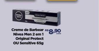 Farmácias Nissei Creme de barbear nivea men 2 em 1 original protect ou sensitive oferta
