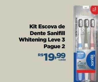 Farmácias Nissei Kit escova de dente sanifill whitening leve 3 pague 2 oferta