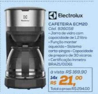 Lojas Colombo Electrolux cafeteira ecm20 oferta