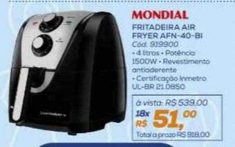 Mondial fritadeira air fryer afn-+40-bi