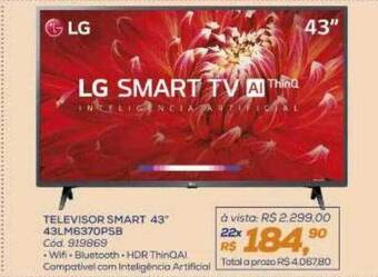 Lojas Colombo Televisor smart 43 oferta