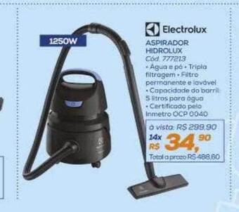 Lojas Colombo Electrolux aspirador hidrolux oferta