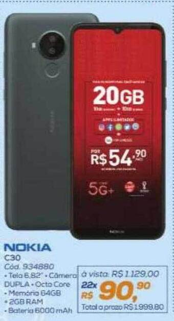 Lojas Colombo Nokia c30 oferta