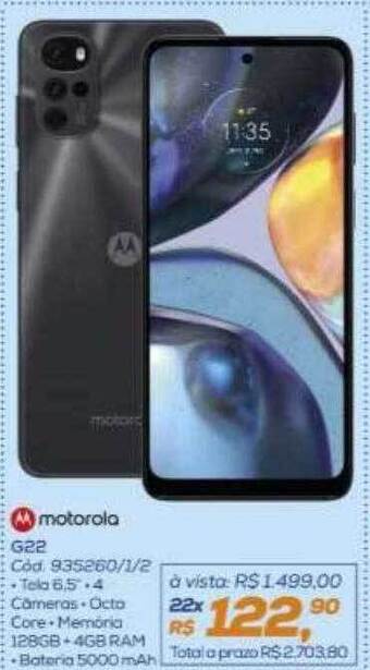 Lojas Colombo Motorola g22 oferta