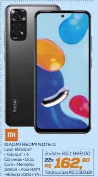 Lojas Colombo Xiaomi redmi note 11 oferta