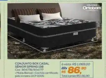 Lojas Colombo Conjunto box casa sênior spring 138 ortobom oferta