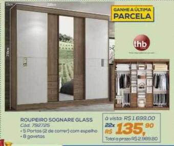 Lojas Colombo Roupeiro sognare glass oferta