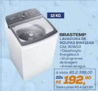 Lojas Colombo Brastemp lavadora de roupas bwk12ab oferta