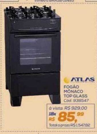 Lojas Colombo Atlas fogão mônaco top glass oferta