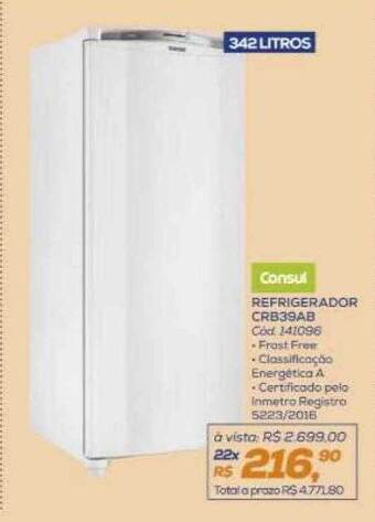 Lojas Colombo Consul refrigerador crb39ab oferta