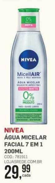 Lojas Rede Nivea água micelar facial 7 em 1 oferta