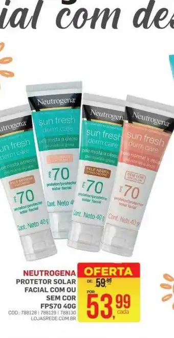 Neutrogena protetor solar facial com ou sem cor fps70