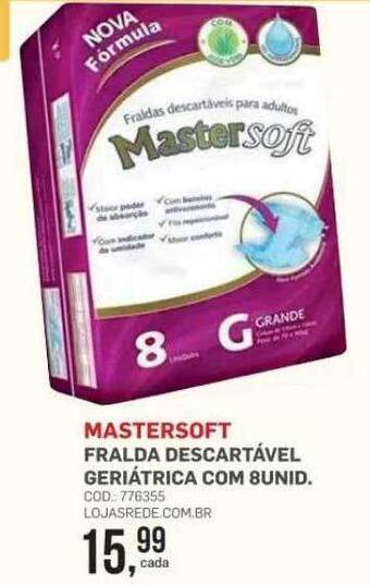 Mastersoft fralda descartável geriátrica