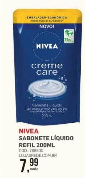 Lojas Rede Nivea sabonete líquido refil oferta