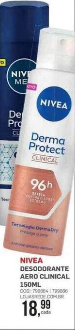 Lojas Rede Nivea desodorante aero clinical oferta