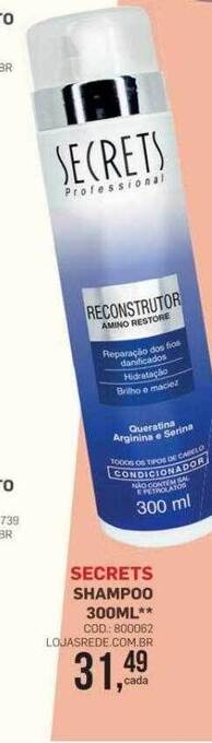 Lojas Rede Secrets shampoo oferta