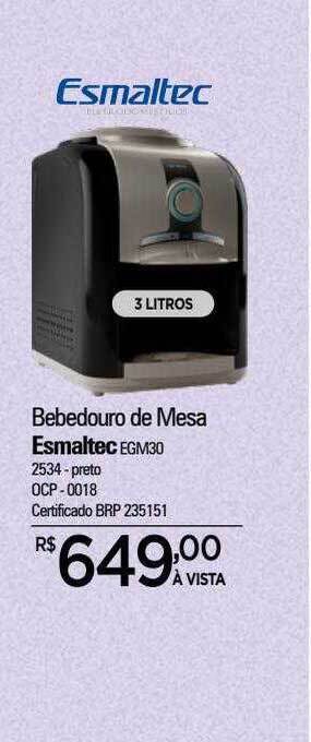 Zenir Bebedouro de mesa esmaltec oferta