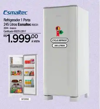 Zenir Refrigerador 1 porta 245 litros esmaltec oferta