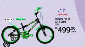 Bicicleta aro 16 mtb cairu