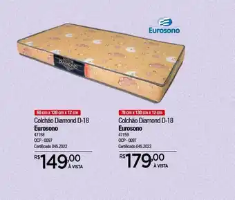 Colchão diamond d-18 eurosono colchão diamond d-18 eurosono