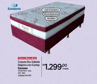 Zenir Conjunto box solteirão elegance com eurotop eurosono oferta
