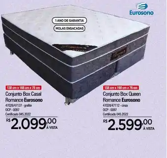 Zenir Conjunto box casal romance eurosono conjunto box queen romance eurosono oferta