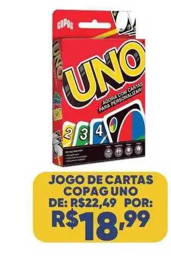 Boa Supermercados Jogo de cartas copag uno oferta