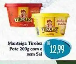 Manteiga tirolez com e sem sal