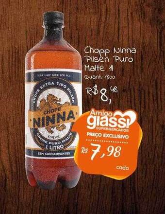 Giassi Supermercados Chopp ninna pilsen puro malte oferta