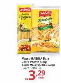 Althoff Supermercados Massa isabela bom gosto pacote oferta
