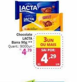 Chocolate lacta barra