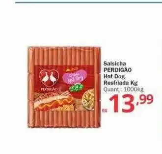 Salsicha perdigão hot dog resfriada kg