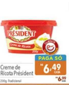 Supermercados Condor Creme de ricota président oferta