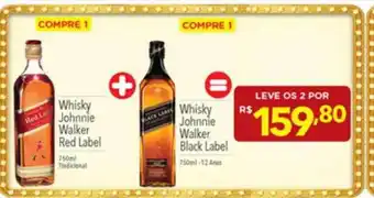 Supermercados Condor Whisky johnnie walker red label + whisky johnnie walker black label oferta