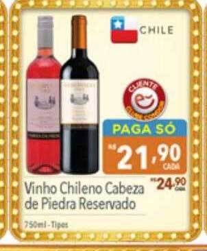 Supermercados Condor Vinho chileno cabeza de piedra reservado oferta