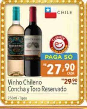 Supermercados Condor Vinho chileno concha y toro reservado oferta