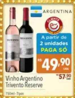 Supermercados Condor Vinho argentino trivento reserve oferta