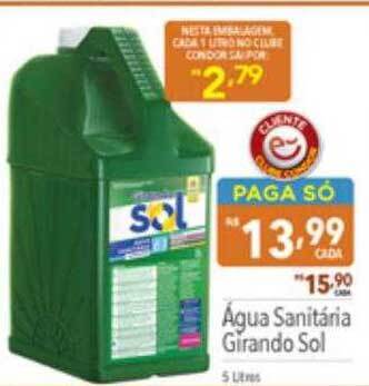 Supermercados Condor Água sanitária girando sol oferta