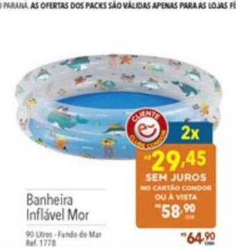 Supermercados Condor Banheira inflável mor oferta
