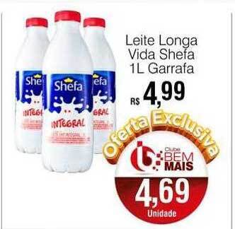 Supermercado Bem Barato Leite longa vida shefa 1l garrafa oferta