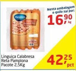 Tenda Atacado Linguiça calabresa pamplona 2.5kg oferta