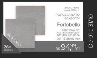 ABC da Construção Porcelanato 80x80cm portobello oferta