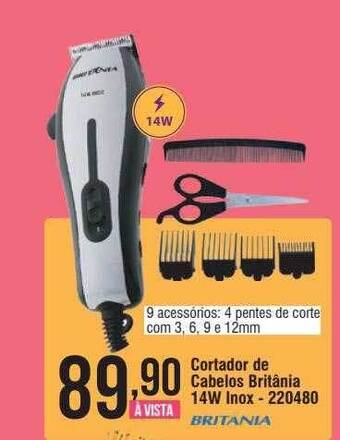 Berlanda Cortador de cabelos britânia 14w inox oferta