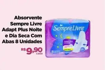 Absorvente sempre livre adapt plus noite e dia seca com abas 8