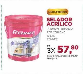 Redemac Selador acrílico renner oferta