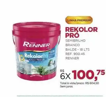 Redemac Rekolor pró semibrilho branco renner oferta