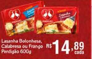 Lasanha bolonhesa calabresa ou frango perdigão