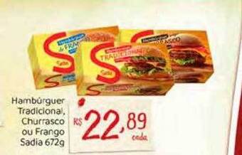 Nordestão Hambúrguer tradicional churrasco ou frango sadia oferta