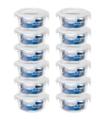 Freitas Varejo Kit 12 potes herméticos de vidro útil bazar 400ml kt014 oferta